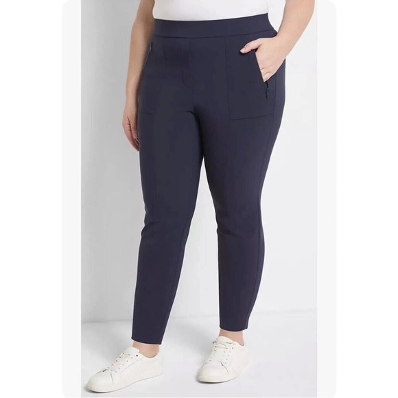 NWT LANE BRYANT ON THE GO SLIM ANKLE PANT IN BLACK SIZE 24 - Picture 4 of 11